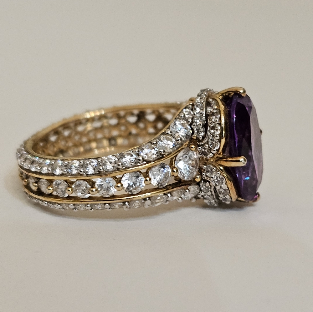 RARE Color Change Sapphire 18k Vermeil Ring Size 6 - Picture 7 of 10